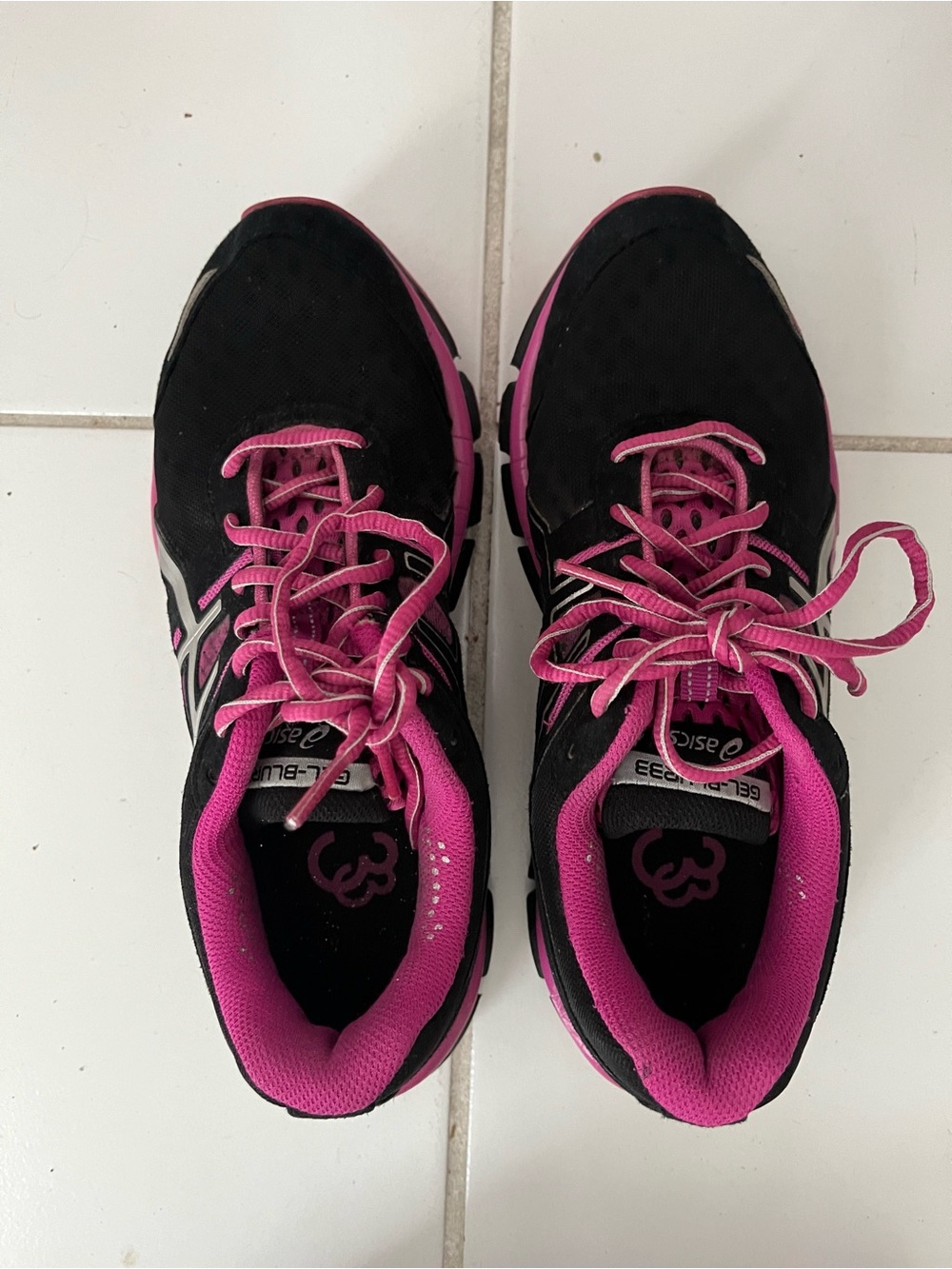 ASICS Black Running Shoes with Pink Accents — Women’s Athletic Sneakers